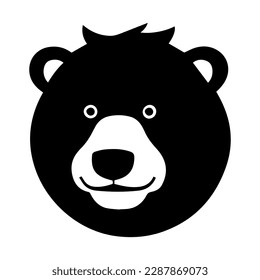 cute bear animal isolated, vector illustration design black and white