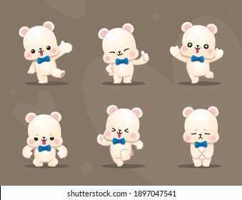 cute bear animal mascot collection