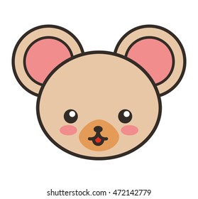 cute bear animal tender isolated icon vector illustration design