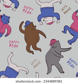 Cute bear animals cute dance bear design for kids market as vector
