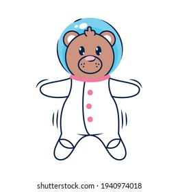 cute bear with astronaut suit