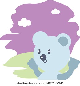 cute bear baby animal isolated icon