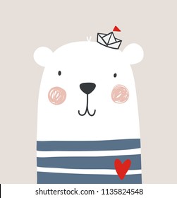 Cute bear baby poster. Baby Shower invite design