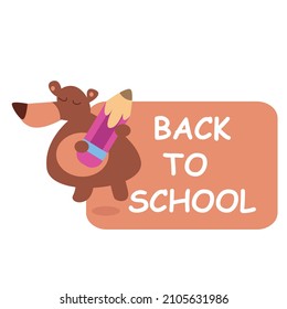 cute bear back to school