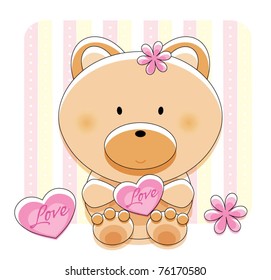 Cute bear with background design