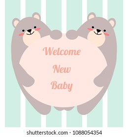 Cute bear background for new born baby