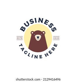 Ilustración vectorial del logotipo de la placa de oso mate