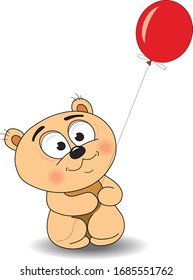 Cute bear with a balloon