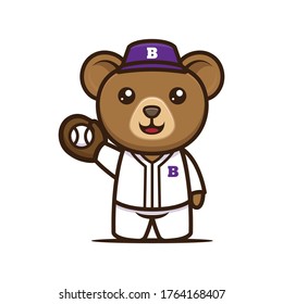 Cute-Bär-Baseball-Maskottdesign