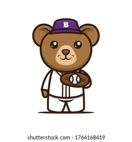 Diseño de mascota de béisbol de oso blanco