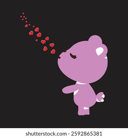 Cute Bear Blowing Kisses - Love in the Air
