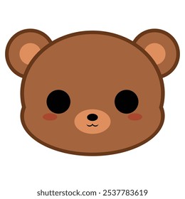 Cute Bear Brown with Brown Fur. It was drawn with vector. No AI. 