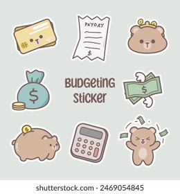 Cute bear budgeting money sticker