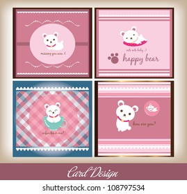 cute bear card design