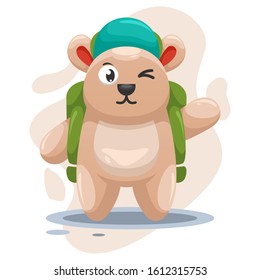 Cute bear carry a school bag