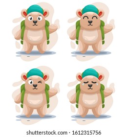 Cute bear carry a school bag