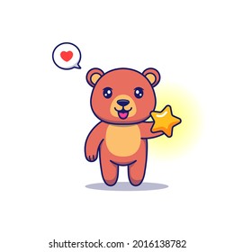 Cute-Bär mit glänzendem Stern