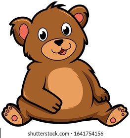 Vector Illustration Funny Baby Bear Likes Stock Vector (Royalty Free ...