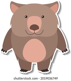 A cute bear cartoon animal sticker illustration