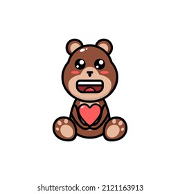 cute bear cartoon animal that brings love.