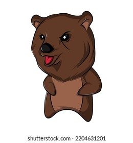 cute bear cartoon character. animal vector design suitable with sticker, t-shirt, etc.