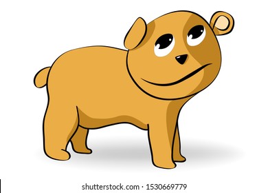 cute bear cartoon character isolate on white background.