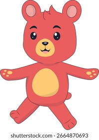 Cute Bear Cartoon Character Isolated on White Background. Vector Illustration.