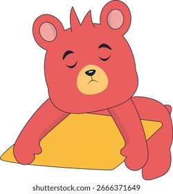 Cute Bear Cartoon Character Isolated on White Background. Vector Illustration.