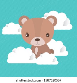 Cute bear cartoon design, Animal zoo life nature character childhood and adorable theme Vector illustration