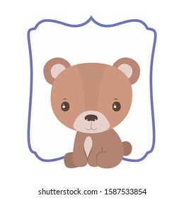 Cute bear cartoon design, Animal zoo life nature character childhood and adorable theme Vector illustration