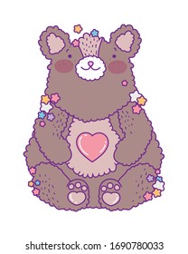 Cute bear cartoon design, Animal zoo life nature character childhood and adorable theme Vector illustration