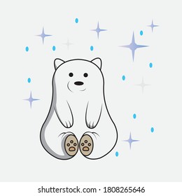 Cute bear cartoon dreamy illustration background abstract design vector