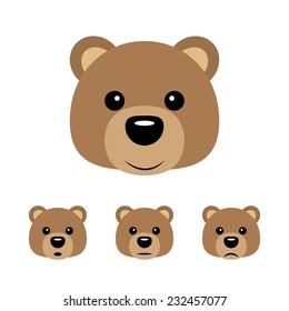 Conjunto de emoción de dibujos animados de oso lindo