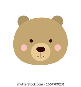 Cute bear cartoon flat style icon design, Animal zoo life nature character childhood and adorable theme Vector illustration