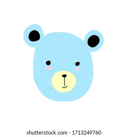 Cabeza de caricatura de oso mate, Cabeza de caricatura de oso cutto, ilustración linda vectorial eps 10