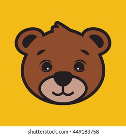 Cute bear cartoon head vector