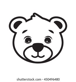 Cute bear cartoon head vector