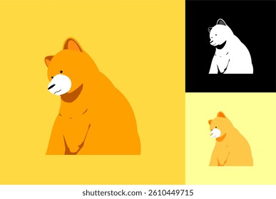cute bear cartoon icon logo
