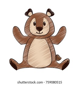 Cute bear cartoon icon vector illustration graphic design