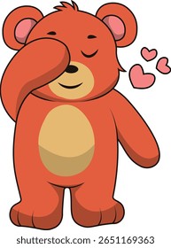Cute Bear Cartoon Illustration. Isolated Vector Character