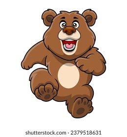 Cute bear cartoon on white background
