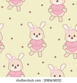Cute bear cartoon seamless pattern, lovely teddy seamless pattern, Creative for  kids texture for fabric, wrapping, textile, wallpaper, apparel. Vector illustration background.