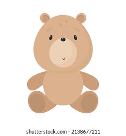 Gehörter Bär. Cartoon-Stil. Vektorgrafik. Für Kinder Sachen, Karten, Plakate, Banner, Kinderbücher, Druck auf der Verpackung, Druck auf Kleidung, Stoff, Tapete, Textilien oder Geschirr.