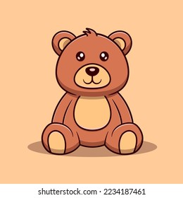 Cute bear cartoon vector icon illustration. Animal icon concept isolated vector. Flat cartoon style