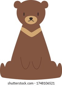 Cute Bear Cartoon, Vector illustration bear on a white background. Drawing for children