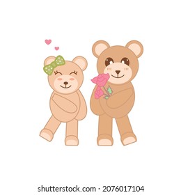 Cute Bären Cartoon Vektorgrafik, süßes Tier, schöner Teddy.