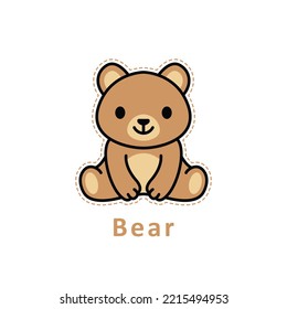 Cute bear cartoon. Vector illustration of a teddy bear.