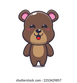 Cute bear cartoon vector illustration. Vector cartoon Illustration suitable for poster, brochure, web, mascot, sticker, logo and icon.