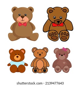 cute bear cartoon vector images with different styles and facial expressions