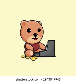 cute bear and cash register
